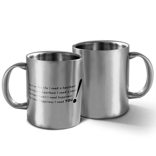 To live this life I need a heartbeat - Message Mug