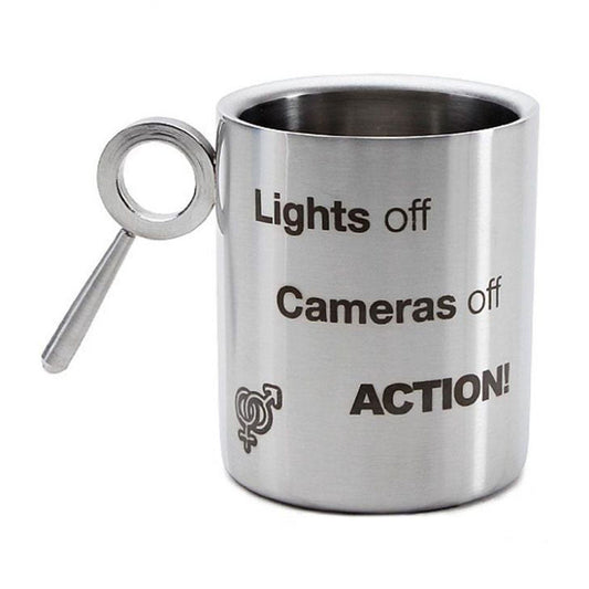 Lights off. Cameras off. Action.. Stainless Steel Double Walled Mug 265ml, 1 Pc