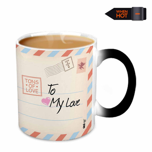 Postcard Design "1 universe.  9 planets…" Magic Ceramic Mug, 350ml.