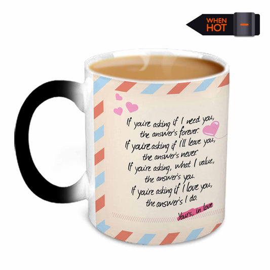 Postcard Design "If you're asking…" Magic Ceramic Mug, 350ml.