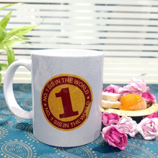 No.1 Sis In The World Ceramic Mug, 350ml, 1 Pc