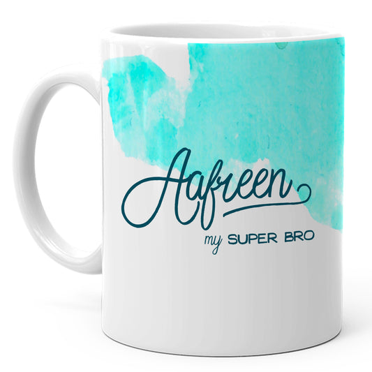 My Super Bro personalized ceramic name mug for brother