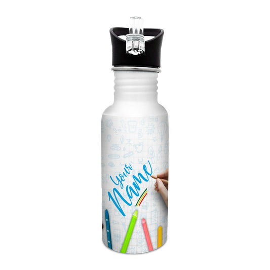 Me Crayon Bottle Personalized Stainless Steel Sippy Cap Name Water Bottle
