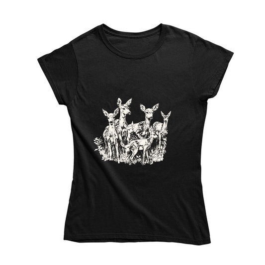 Classic Deer Black Round Neck Tshirt Basics XXL