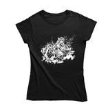 Classic Tiger Black Round Neck Women Tshirt Basics
