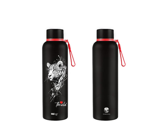 Impressions Leopard Black AQU Insulated Bottle