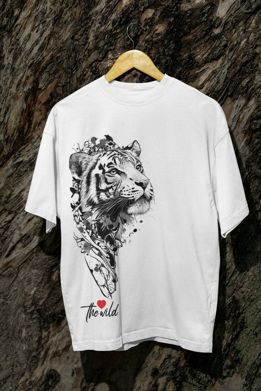 Impressions Tiger White Oversize Tshirt XXL