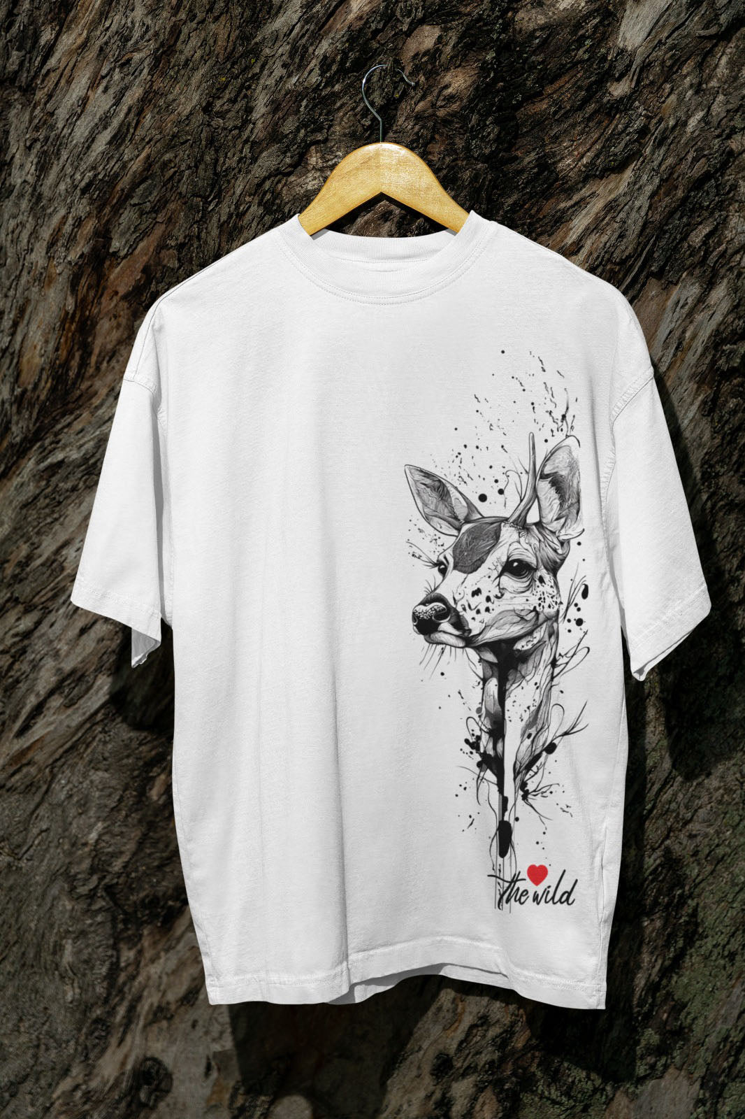 Impressions Deer White Oversize Tshirt XXL