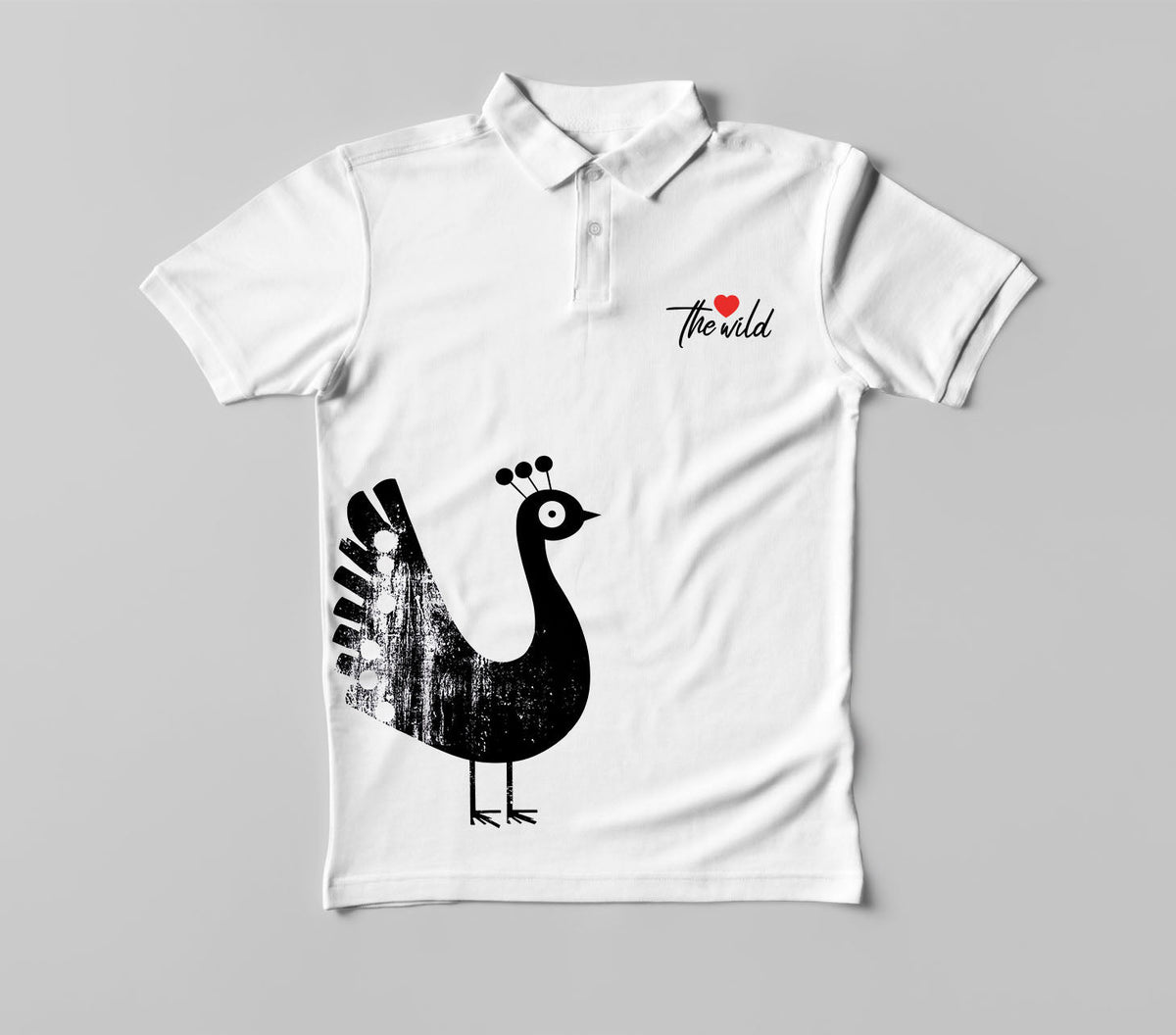 Iconostyle Peacock White Collar Tshirt XXL