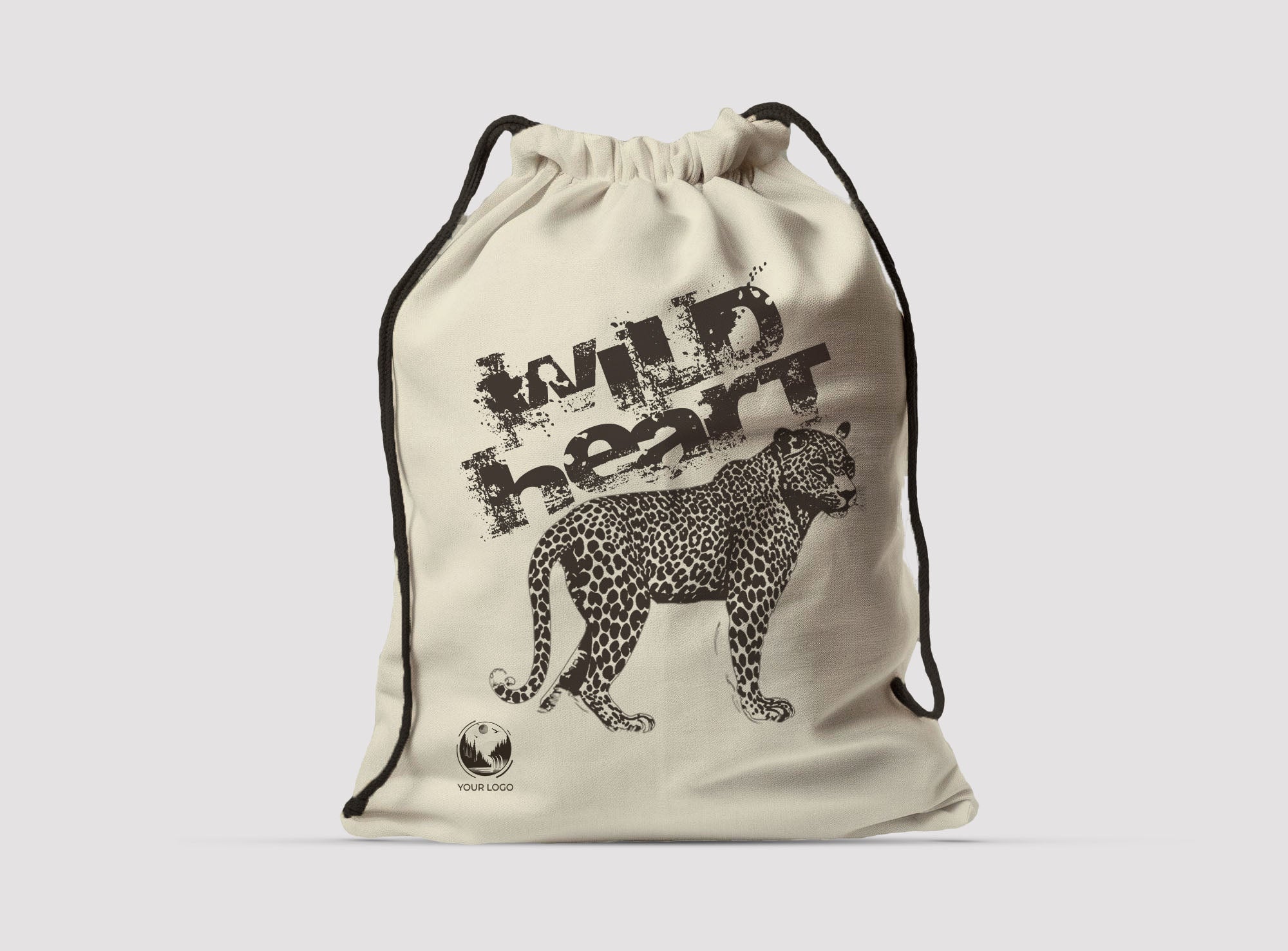 Wild Heart Leopard Drawstring Bag Basics