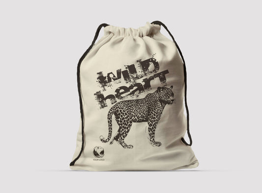 Wild Heart Leopard Drawstring Bag Basics