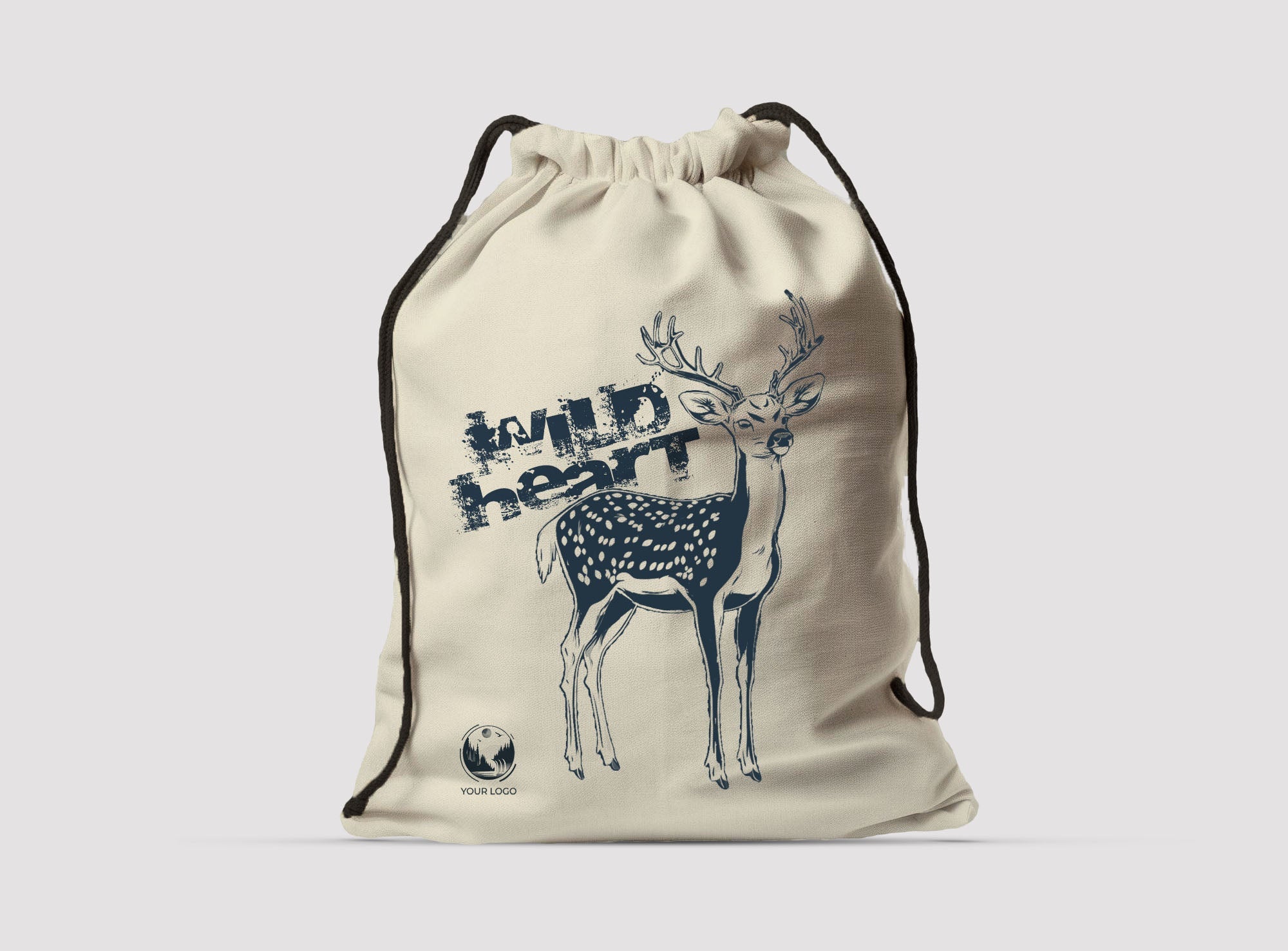 Wild Heart Deer Drawstring Bag Basics