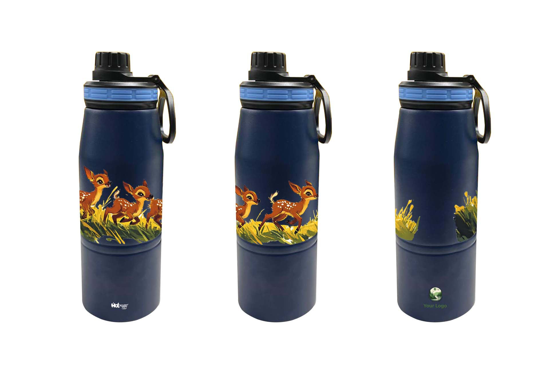 Playing Babies Deer Blue VIV Bottle 740ml Insulated