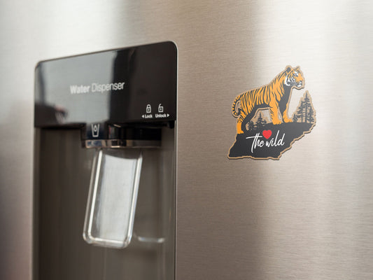 Mountain Tiger Wooden Magnet