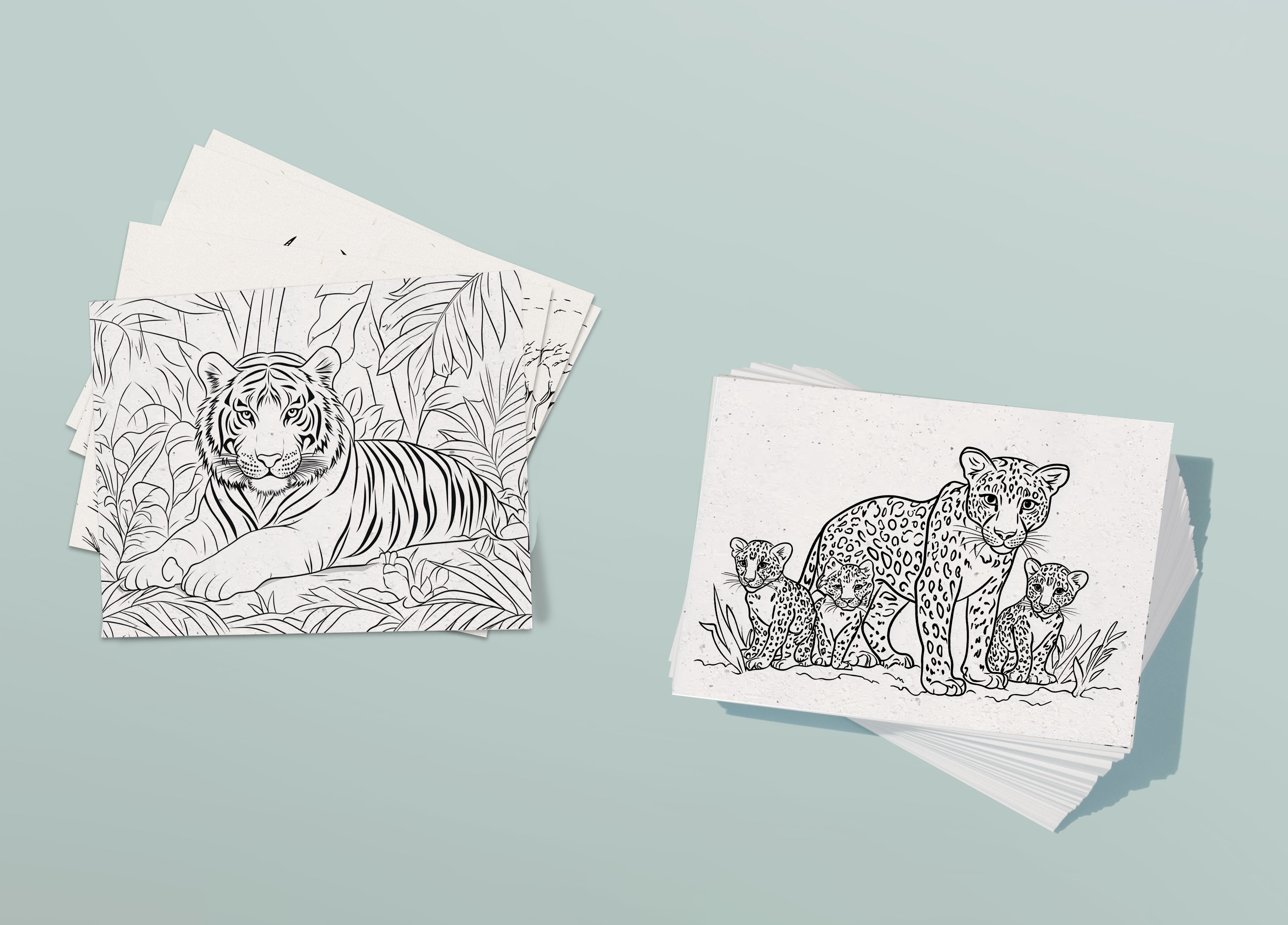 Assorted Jungle Species Coloring Pages
