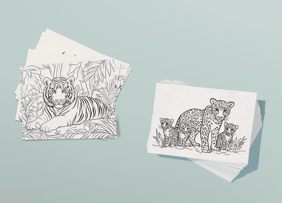 Assorted Jungle Species Coloring Pages