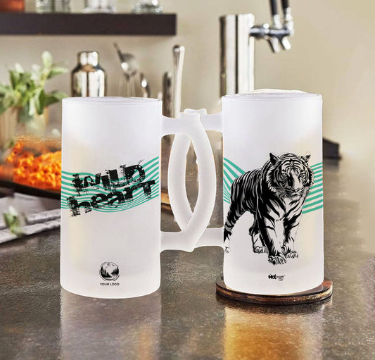 Wild Heart Tiger Frosted Beer Mug