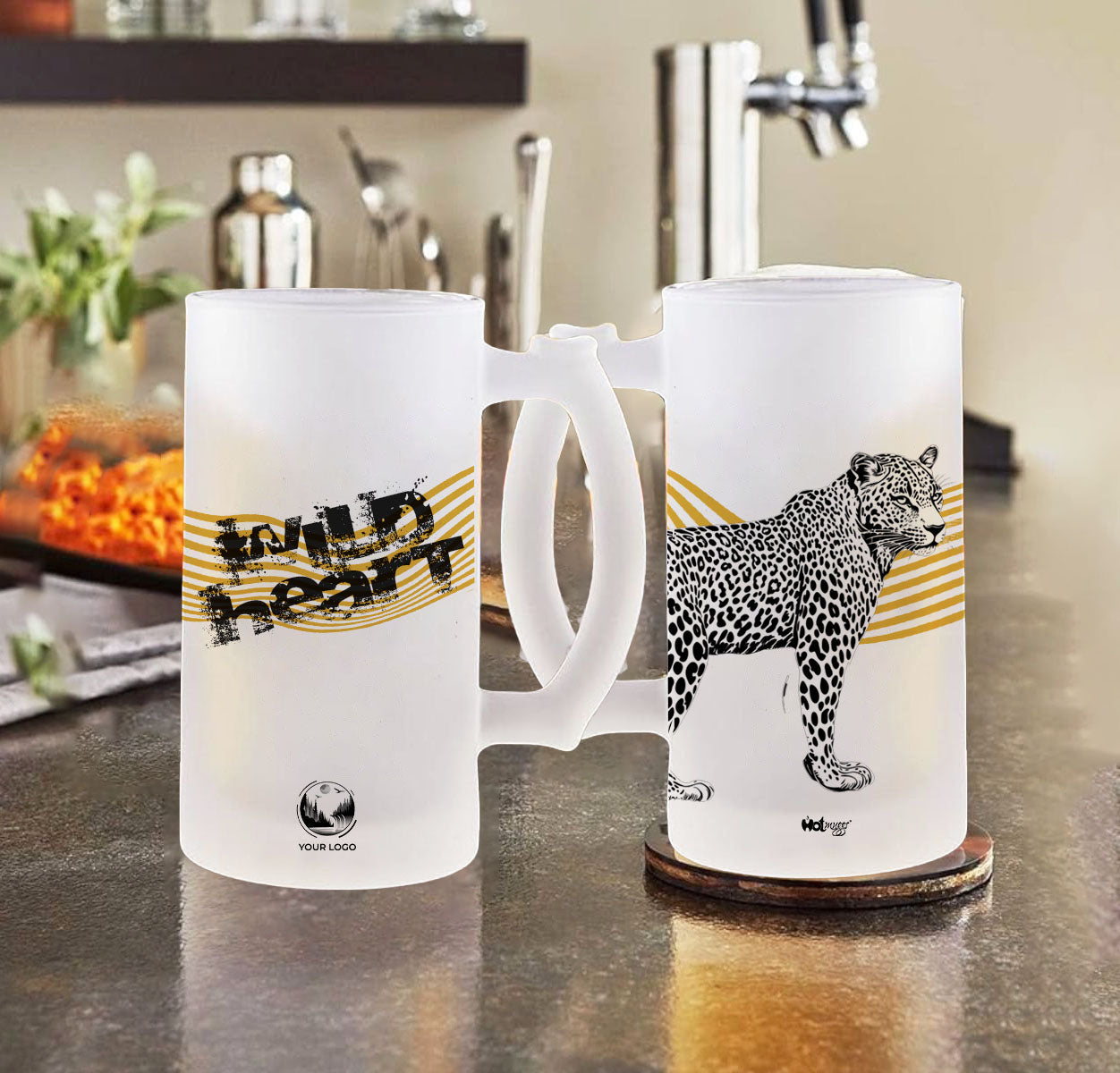 Wild Heart Leopard Frosted Beer Mug
