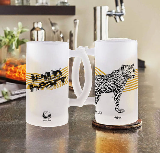 Wild Heart Leopard Frosted Beer Mug