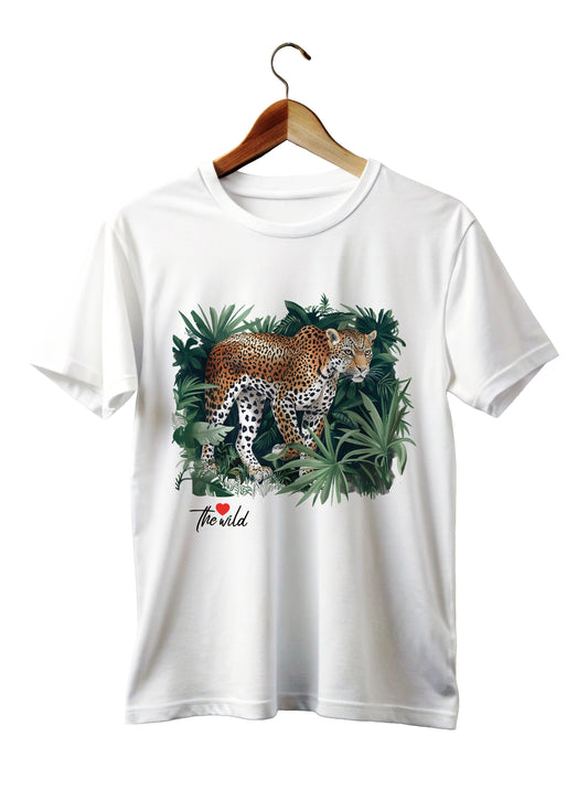 Jungle Leopard White EcoDigi T-Shirt