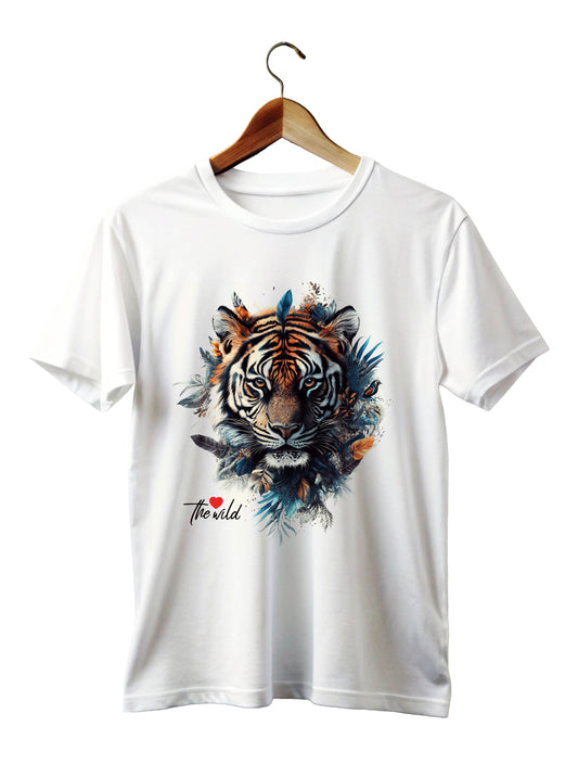 Tiger Closeup White EcoDigi T-Shirt