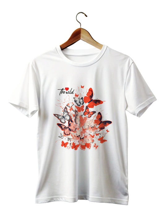 Butterfly Strokes White EcoDigi T-Shirt