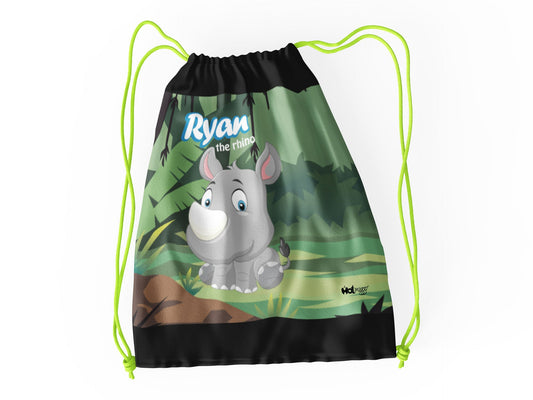 Ryan the Rhino Drawstring Bag Small