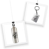The King - BPA Free Sustainlable Stainless Steel Water Bottle with Keychain (1 Bottle, 1 Keychain)