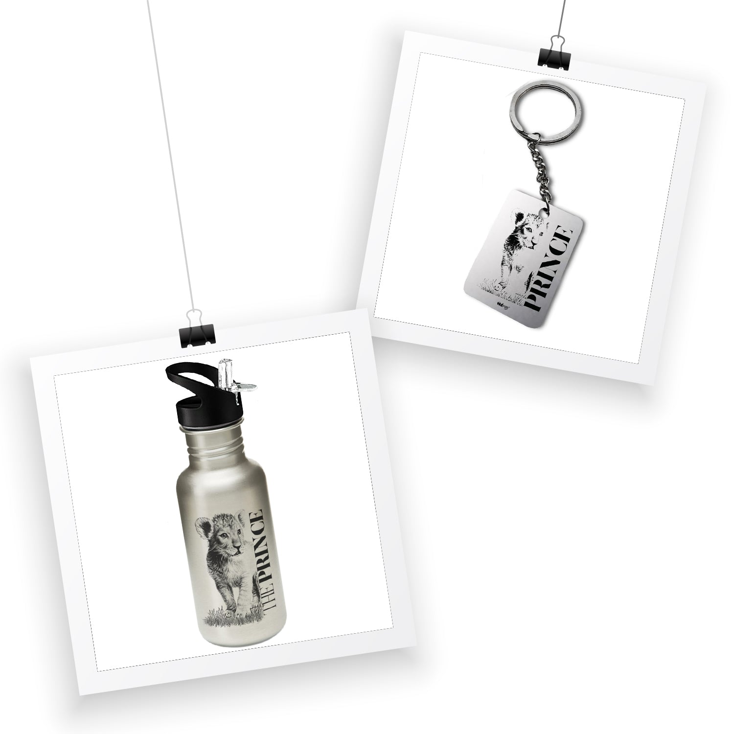 The Prince - BPA Free Sustainable Stainless Steel Water Bottle with Keychain (1 Bottle, 1 Keychain)