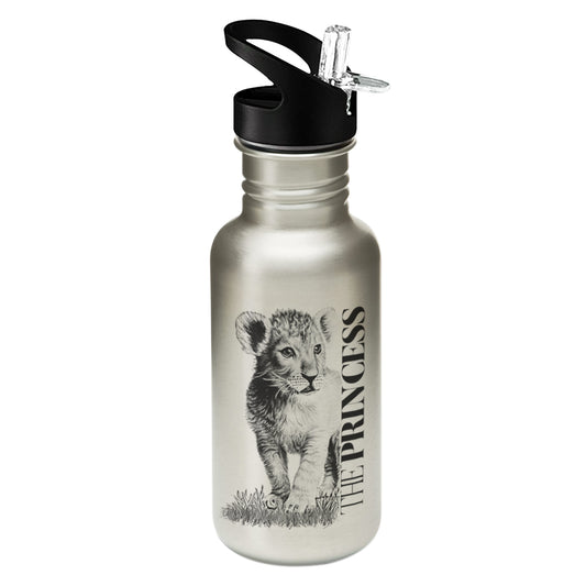 The Princess - BPA Free Sustainable Stainless Steel Water Bottle with Keychain (1 Bottle, 1 Keychain)