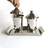 Maharaja Stainless Steel Glasses with Stainless Steel Tray - Hot Muggs - 4