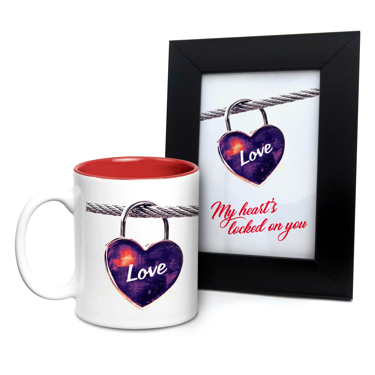 Love Locked Mug with Photo Frame
