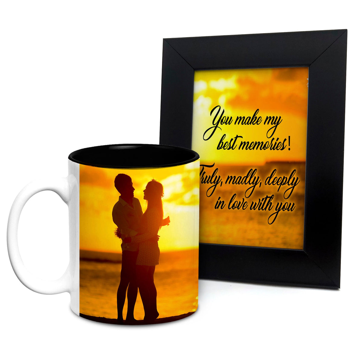 Sunset in Love Mug with Photo Frame
