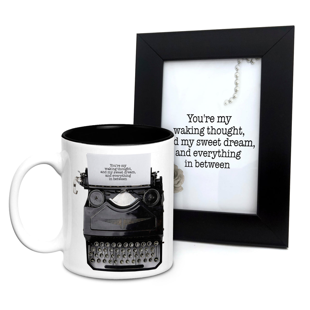Typed Love Mug with Photo Frame