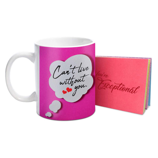 Can't Live without you Mug with Multifold Card