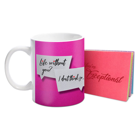 Life without you Mug with Multifold Card