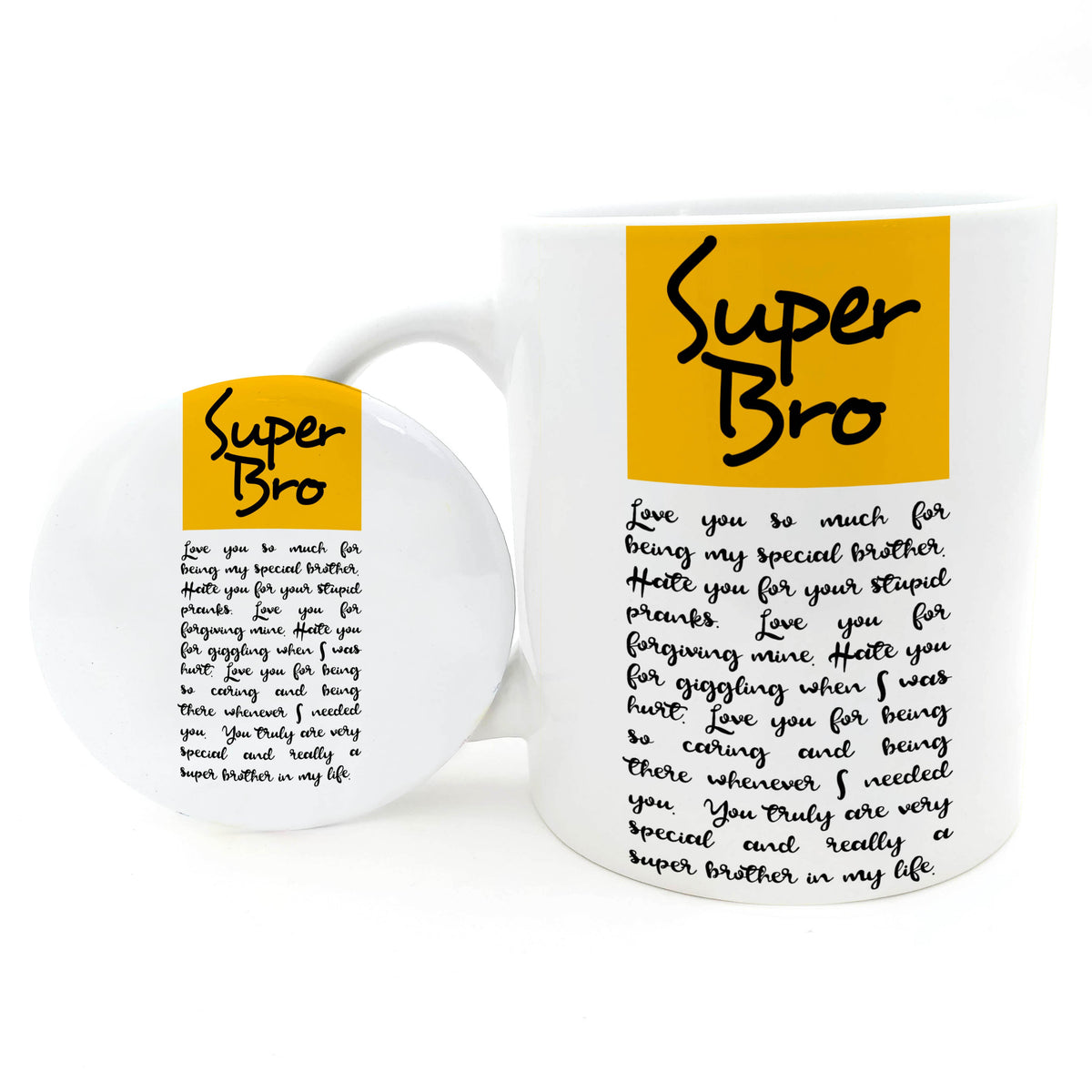 Super Bro - Special Brother Ceramic Mug & Badge