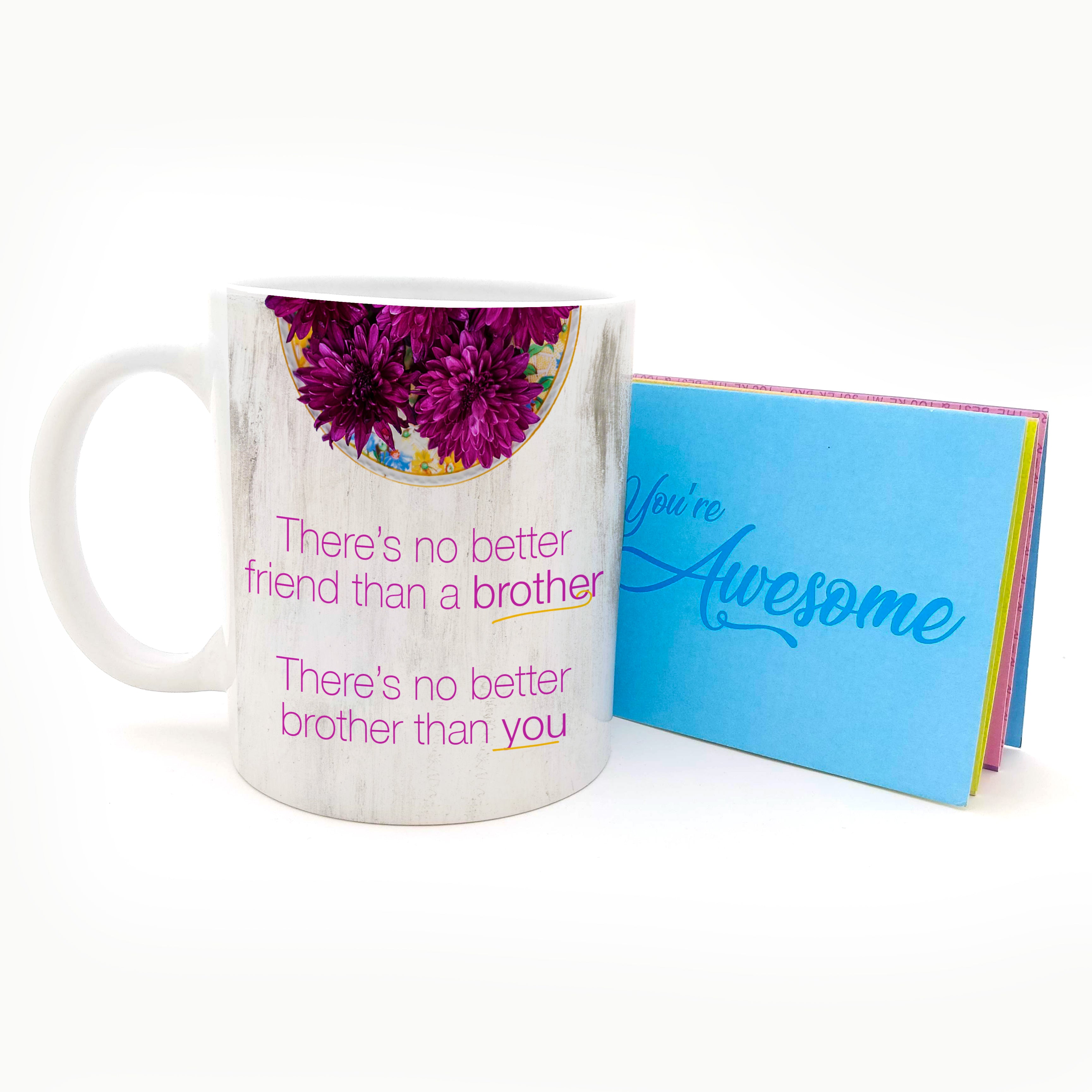 There'S No Better Friend Than Brother Ceramic Mug & Card, 315ml