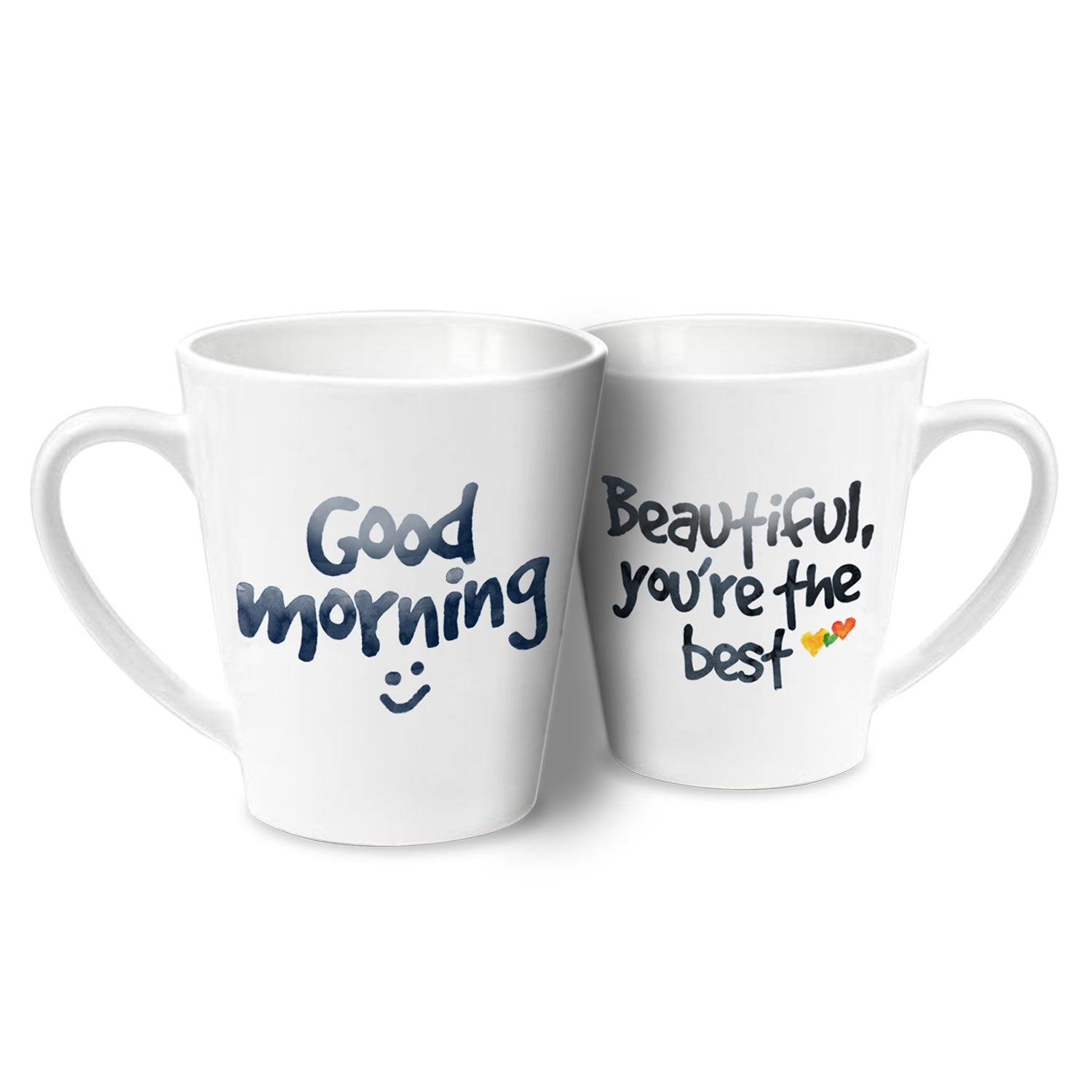 Good Morning - Beautiful Ceramic Conical Mug, 350ml, Multicolour