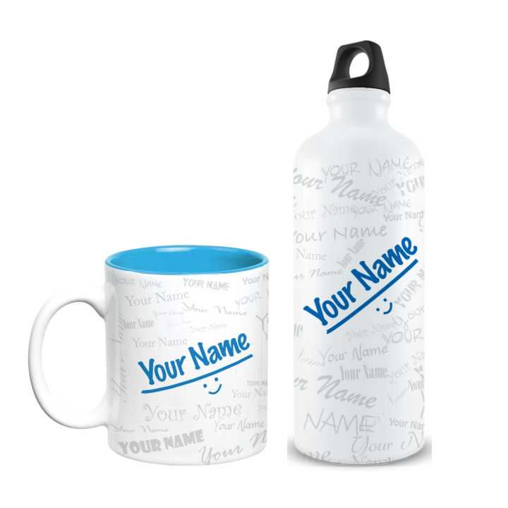 Personalized Graffiti Mug & Bottle Combo Gift Set