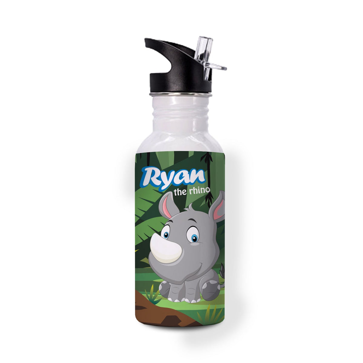 Ryan the Rhino - 600ml Sipper Cap Bottle