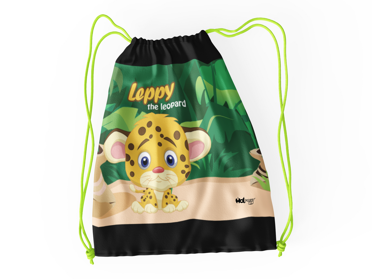 Leppy the Leopard - Drawstring Bag, 1pc