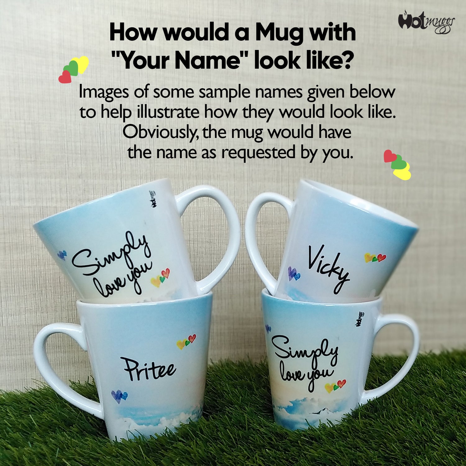 Simply love you personalized ceramic conical name mug3