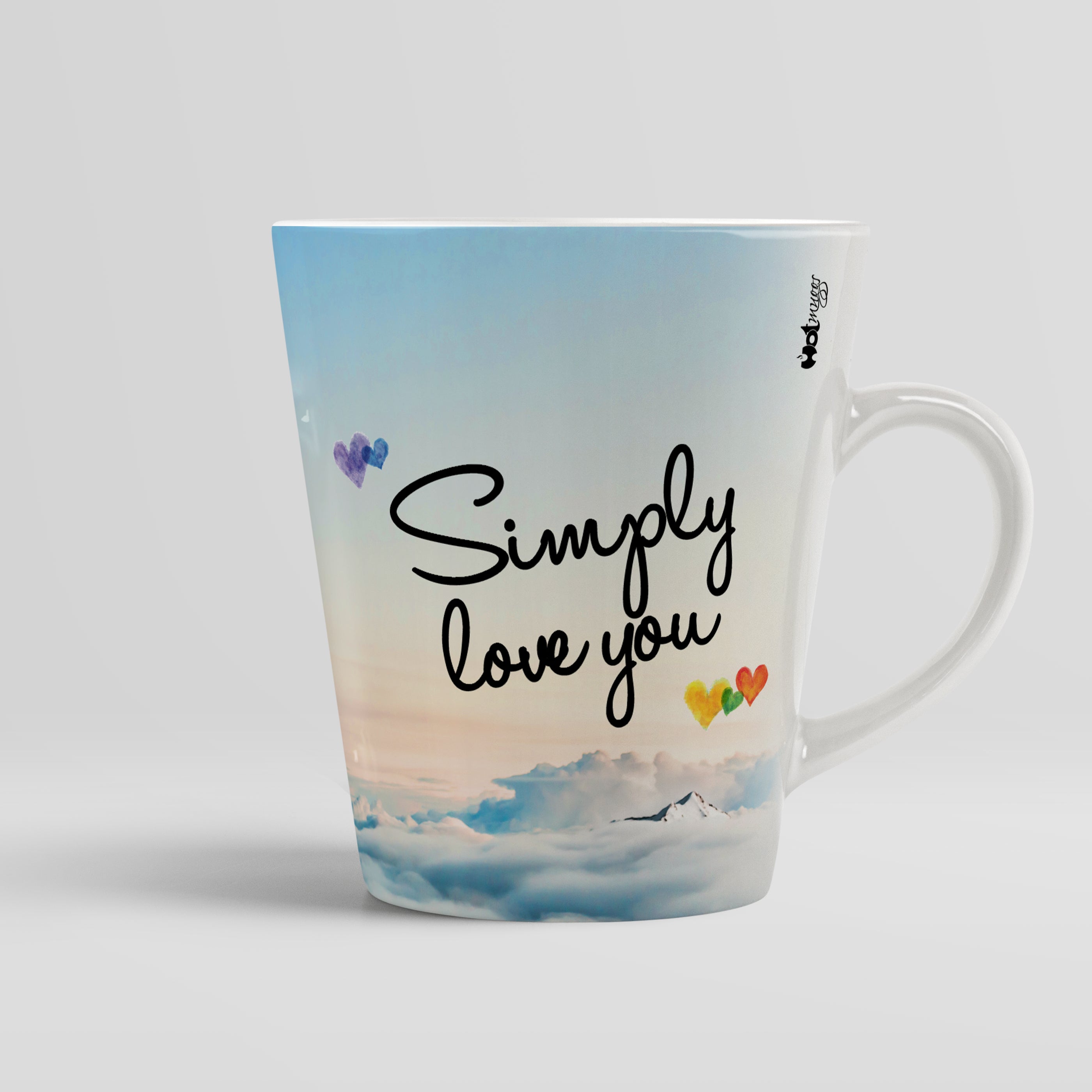 Simply love you personalized ceramic conical name mug1